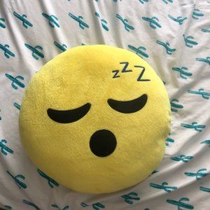 Sleepy emoji accent pillow